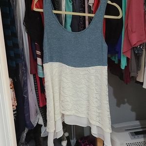 Lord & Taylor ruffled lace top